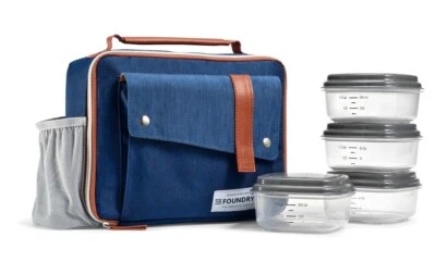 Fit & Fresh THE FOUNDARY ~ Zip Closure Insulated Lunch Bag ~ 6 Lunch Containers - Image 1 of 4