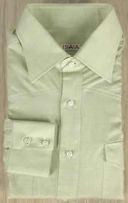 COMO NUEVO_$565 GUANLUCA ISAIA HECHO A MANO_2_CAPA_200 ALGODÓN_PÁLIDO_COMO NUEVO 153/4/35,75 13519 Foto 1 de 3