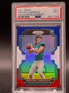 Trevor Lawrence 2021 Panini Prizm Rookie SP Red White Blue PSA 9 Mint Jaguars