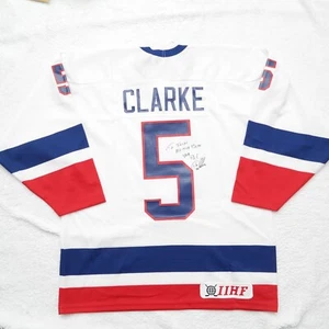 Team GB IIHF Ice Hockey Jersey Signed by David Clarke #5 (Panthers Player) Sz M - Picture 1 of 14