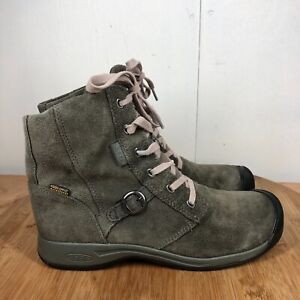 Keen Boots Womens 9 Reisen Gray Waterproof Suede Hiking Casual Shoes Sneaker