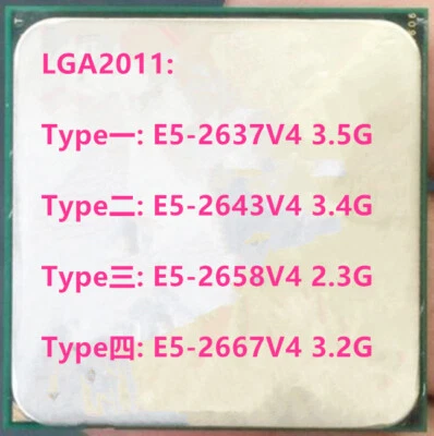 Intel Xeon E5-2637V4 E5-2643V4 E5-2658V4 E5-2667V4 LGA2011 CPU - Image 1 of 4