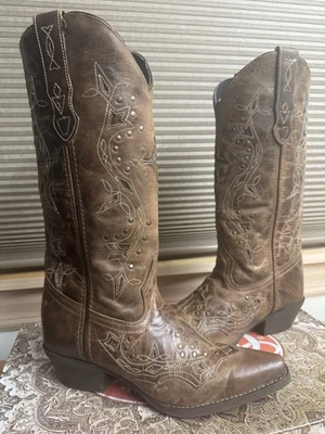 Botas vaqueras de cuero Dan Post Laredo para mujer 52033 7,5 punta corta BONITAS nuevas Foto 1 de 4