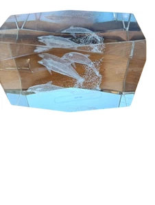 Treasures by Irma - 3D Etch Glass Dolphins - Picture 1 of 1