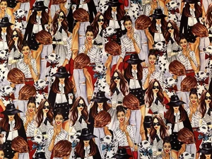 Tela BTHY Retro Niñas Simplicity Vintage Años 70 ALGODÓN Embalada Negro Blanco Marrón - Imagen 1 de 5