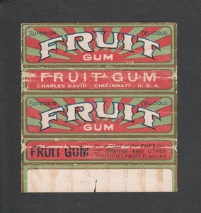 Advertising chewing gum wrapper label --- CHARLES DAVID HELMET CINCINNATI 1928 - Picture 1 of 1