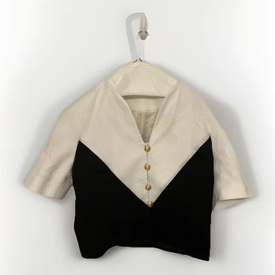 Jaqueta/blazer Doncaster feminina tecido vintage preto/branco, tamanho P (etiqueta faltando) - Imagem 1 de 4