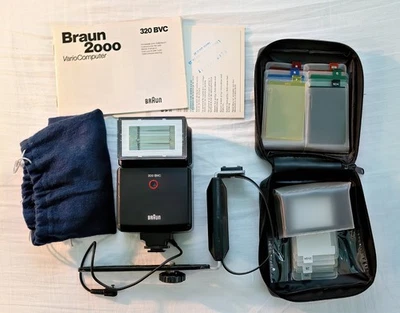 Vintage Blitz 2000/320 von Braun mit sehr seltenen Filterscheiben und Zubehör - Bild 1 von 2