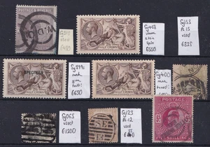 Selection Of 8 'Better' GB Stamps Mint/Used Up To 5/- QV-KGV / Very High Cat! - Picture 1 of 2