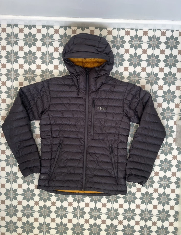 Rab Men’s Microlight Alpine Down Jacket Puffer Hooded Coat - Medium - Grey - Image 1 of 4