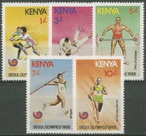 Kenia 1988 Juegos Olímpicos de Verano en Seúl 447/51 sin usar - Imagen 1 de 1