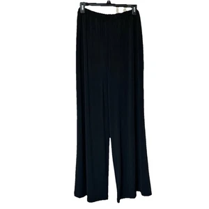 Bob Mackie pantaloni artistici indossabili donna grandi petite neri gamba larga pull on elasticizzati - Foto 1 di 9