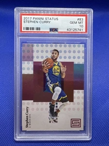 STEPHEN CURRY 2017 PANINI STATUS #83 PSA 10 GEM MINT WARRIORS NBA 3PT G.O.A.T. - Picture 1 of 2