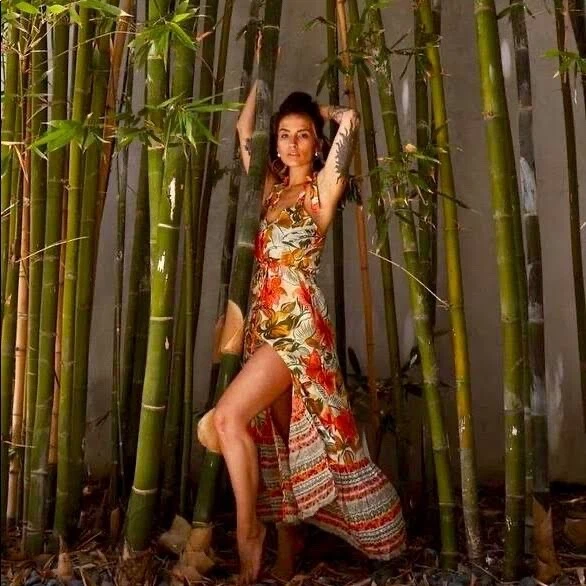 Maxi Vestido Cleobella Marla Hibisco Naranja Talla XS Foto 1 de 4