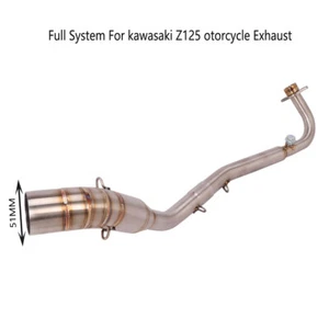 For Kawasaki z125 motorcycle exhaust Full System pipe Muffler Front Link Pipe - Picture 1 of 5