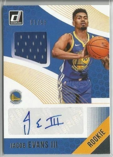 2018-19 Jacob Evans III Panini Donruss Rookie Material Autograph 81/99 GS Warrio - Image 1 of 1