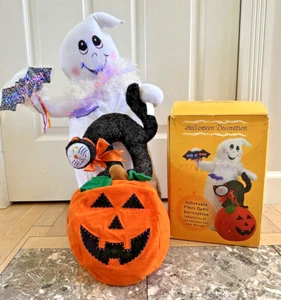 Vintage Magic of Halloween Gonfiabile Fibra Ottica Fantasma Gatto Nero - Foto 1 di 12
