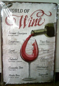 Nostalgic Art, Blechschild World of Wine 20 x 30 cm , Neu - Picture 1 of 1