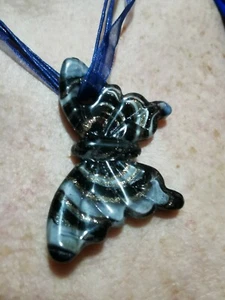 Schöne Lampwork Murano Glas Retro Design Anhänger Kordel Band Halskette Handarbeit - Bild 1 von 1