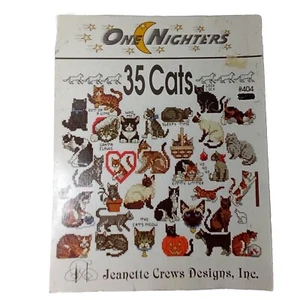 ONE NIGHTERS 35 Cats Jeanette Crews Designs #404 counted cross stitch patterns - Picture 1 of 7