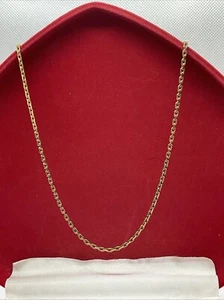 ITALY Solid 18K(750) Yellow Gold Diamond Cut ANCHOR Chain Necklace 20” length 9g - Picture 1 of 20