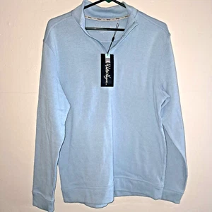 Walter Hagen Sweater Mens Small New Quarter Zip Perfect 11 Pique Fleece Blue - Picture 1 of 16