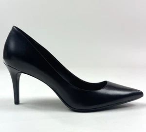 Calvin Klein Gayle Skin Black Womens 9.5 Leather Pump Heels 34E7121-BLK - Picture 1 of 10