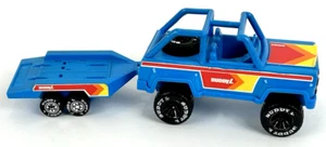 Vintage Buddy L blau Metall Bronco Jeep Blazer mit passendem Kunststoffanhänger BuddyL - Bild 1 von 15