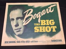 *RARE* HUMPHREY BOGART The Big Shot [1942] Title Lobby Card 11x14 Crime Drama 