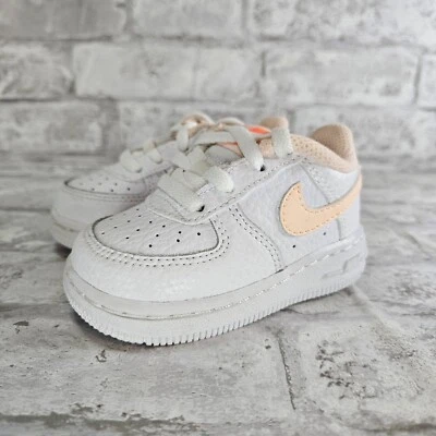 Nike Air Force 1 TD Blanco Tinte Carmesí Zapatos CZ1691 102 Niño Pequeño Talla 4c Foto 1 de 4