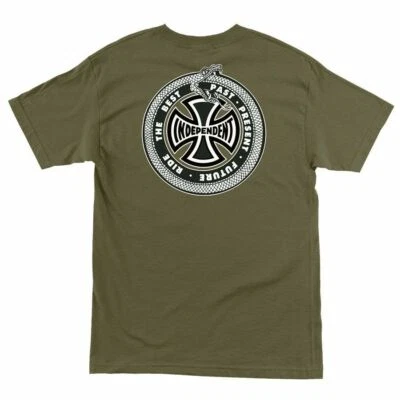 Independent Trucks PAST PRESENT FUTURE Skateboard T Shirt MILITARY GREEN - Image 1 of 2