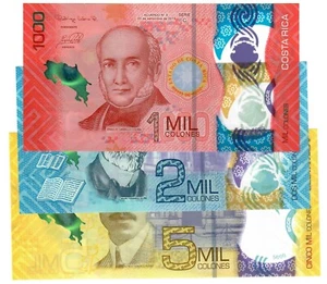 SET Costa Rica 1000, 2000 & 5000 Colones 2018-2019 (2020-21) UNC - Picture 1 of 1