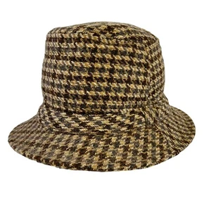 Vtg Fedora Hat United Hatters Cap Millinery Wrks Union Mens M Brown Beige USA - Picture 1 of 7
