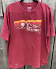 Men's Marmot Mountain Works Maroon Ss T-Shirt 2Xl Embroidery Cotton Rn79418
