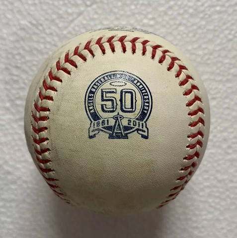 Los Angeles Angels 50th Anniversary Official MLB Baseball Used Game Ball Cover