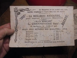 Ancien Buvard Margarine L Chennevière Paris - Imagen 1 de 1