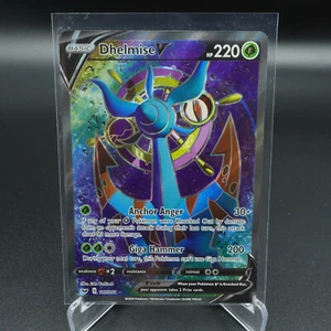 POKEMON TCG CARD SWORD & SHIELD BASE DHELMISE V FULL ART ULTRA RARE 187/202 - Picture 1 of 2