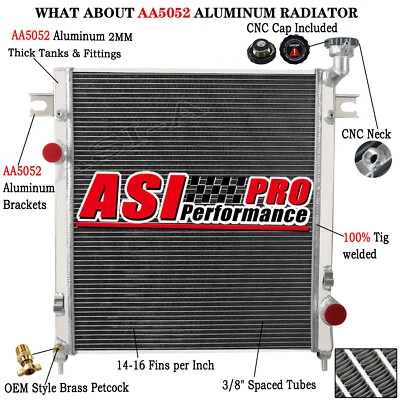 Aluminum 3 Row Radiator for 2008-2012 2009 2010 Jeep Liberty 3.7L V6 Gas Foto 1 de 4