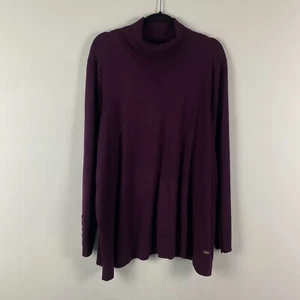 Calvin Klein Turtleneck Sweater Size 3X Purple Pullover Knit - Picture 1 of 10