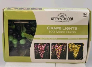 New Kurt S. Adler 100 Micro Bulbs (5) Purple & Green Grape Clusters Lights - Picture 1 of 12