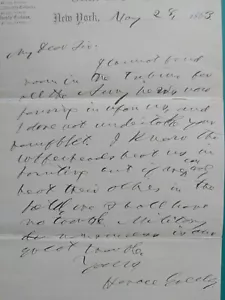 HORACE GREELEY AUTOGRAPH LETTER 5/28/1863 CIVIL WAR NEW YORK TRIBUNE COPPERHEADS - Picture 1 of 9