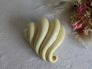 Vintage Sadler Ceramic Wall Pocket Yellow MCM 50s 60s Vase Shell Lemon 22ct Gold - Picture 1 of 6