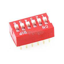 10Stks Slide Type Switch Module 2.54mm 6-Bit 6 Position Way DIP Red Pitch NEW