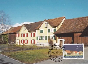 LIECHENTSTEIN 2004 TWO FIRST DAY COVERS, BUILDING PRESERVATION ON MAXI CARDS - Picture 1 of 2