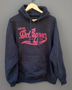 VTG Mens Dr Pepper Promotional Hoodie Sweatshirt Adult XL Logo Pullover Y2K Rare - Picture 1 of 5