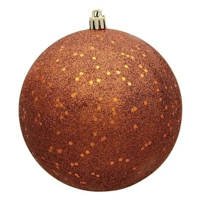 Vickerman 4.75" Plastic Ball Ornaments in Sequin Copper (Set of 4) - Image 1 of 2