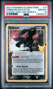 2021 Pokemon Celebrations Classic Coll Umbreon Gold Star #17 Pop Series 5 PSA 10 - Picture 1 of 2