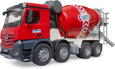 BRUDER 03655 - scala 1:16 - CAMION BETONIERA MERCEDES BENZ AROCS ROSSA - NUOVO - Immagine 1 di 4