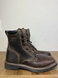 Justin Original Arbeitsstiefel Braun Leder 8" Herren Eckig Stahlkappe SE682 Größe 11 D - Bild 1 von 10