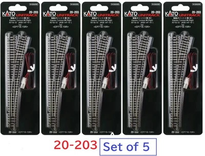 Kato 20-203 N Scale Unitrack Electric Turnout #6 Right Hand Set of 5 Japan - Image 1 of 4